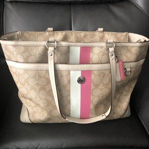 Large Beige Coach Tote